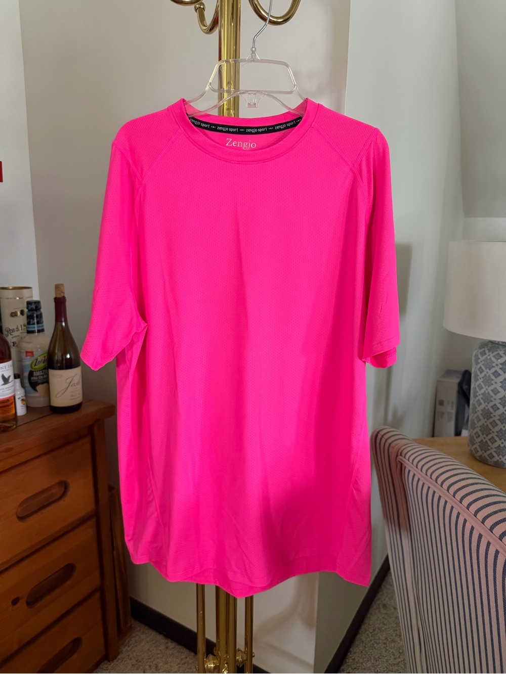 Men's Performance T-Shirt in Neon Pink